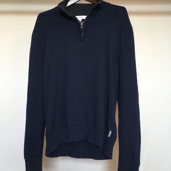 Calvin Klein Men's Quarter-Zip Pullover Navy - Picture 5 of 6
